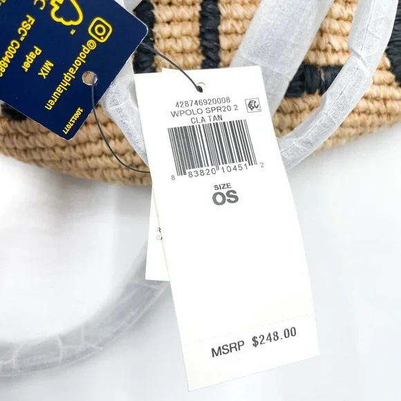 SOLD-POLO Ralph Lauren Raffia Tote Bag - Picture 10 of 11